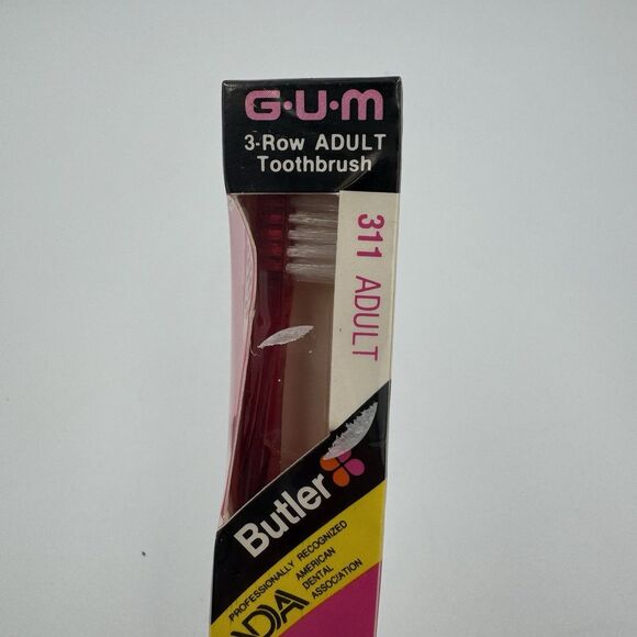 Butler GUM 311 Pink 3 Row Toothbrush Soft Bristle Velvet Tip - Picture 1 of 3